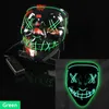 10Color Lysande LED Mask Rave Toy Halloween Clown Rolig Disco PVC Props Party Favor Decoration Festivt Tillbehör X0816a