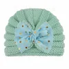 kids Autumn and winter knitted hat children bow Wool hats Baby hat9205