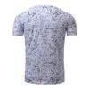 Chegada dos homens t-shirt dos homens de manga curta t-shirt de polka dot impressão em v-pescoço em v camiseta algodão flexível tops plus size tshirt masculino 210518