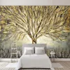 Wallpapers Custom 3D Wall Murals Wallpaper Modern Fashion Abstract Art Relief Oil Painting Tree Living Room TV Background Mural Paper