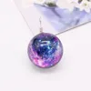 Vintage doble cara bola de cristal encanto planeta universo estrellado cielo galaxia colgante mujeres hombres moda joyería accesorios