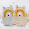 Automne hiver bébé romper nouveau-né garçon fille mignon lion tête head bretelles vêtements bébé garçons filles tricotés bandes 210315