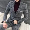 ( Jacket + Vest + Pants ) Premium Brand Fine Mens Slim Formal Business Suit Grooms Best Man Wedding Party Dress Suits 3 piezas 4xl 5xl