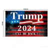 Presidentval Flaggor Trump Flag 2024 Han kommer att bli tillbaka Göra röster räknas igen VD Val Val Banner 90 * 150cm RRD8932