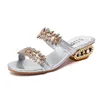 Zapatilla de mujer, sandalias de playa de verano, zapatillas de moda para mujer con diamantes de imitación para exteriores, chanclas, zapatos para mujer