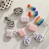 per Apple Airpods Pro 1a 2a 3a generazione Custodia morbida in TPU Auricolare wireless Bluetooth Custodia protettiva Imd Copertura con motivo zebrato arcobaleno 5 colori