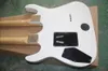 Rare White Kramer RS 6 Stings + 6 String Double Neck Chitarra elettrica Floyd Rose Tremolo Bridge Locking Nut, Star Inlay, Gold hardware