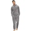 Mężczyźni pluszowe pluszowe polar piżamę zima ciepłe piżamę ogólne garnitury w zakresie strojów śpiących plus wielkości codzienne zestawy piżamy z kapturem dla dorosłych mężczyzn F4 H0825