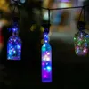 Outdoor 1m 10led Square Bottle Cork Copper Wire Fairy String Light Solar Powered Christmas Holiday Party Lampa - Czysta Biała