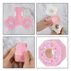 Brocada de presente 10pcs Donut Candy Box Sweet Chocolate tema Party Wedding Birthday Favor Hexagon Paper4390020