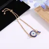 Acquista Braccialetti Turchi Dell'occhio Diabolico Di Cristallo Blu Fortunato Per Le Donne Catene D'oro Fatte A Mano Braccialetti Di Gioielli Di Moda Gioielli Da Donna