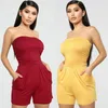 Kvinnors Jumpsuits Rompers Women Ladies Clubwear Summer Playsuit Bodycon Sexy Off Shoulder Tube Toppar Party Jumpsuit Romper Byxor