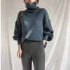 秋のセーター女性のタートルネック厚い編まれたゆるい長袖プルオーバーオフィスの女性服高品質10327 210510