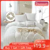 Nordic Soft Cute Solid White Red Blue Duvet Cover Set Bedclothes Bedspread Quilt Twin Size Bedding Set Bed Linens Polyester