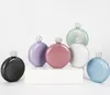 Portable round mini hip flask 304 stainless steel wine kettle crystal cover colorful ladies flagon Glitter HipFlask SN2551