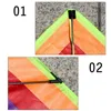 Kite & Accessories 100*160 Cm Colorful Rainbow Long Tail Nylon Outdoor Kites Flying Toys For Children Kids Without Control Bar And Line