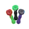 Tubo in silicone all'ingrosso con ciotola di vetro Tubi a cucchiaio a mano Multi colori Dab Rig Strumento per fumare VS Bong