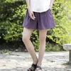 Johnature летние женские шорты хлопчатобумажные льняные сплошные свободные плюс вскользь больше цвета мягкий 210714