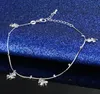 Bracelet de cheville en argent sterling 925 pour femmes Bracelets de cheville en zircon incrusté de bijoux de pied sur une jambe Cadeaux de personnalité