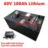 GTK Hoogwaardige lithiumbatterij 60V 100AH ​​Li-ion batterij met BMS voor 6000W vorkheftruck AGV UPS EV MOTOR + 10A-oplader