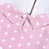 女の子服セット夏の人形襟の水玉トップTシャツ+レースのスカート2ピーススーツの衣装幼児子供服210528