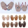 Für Silikon-Praxis Hände Nägel LifeSize Mannequin Weibliche Modellanzeigehände Falscher Nagelfinger Nail art Training Faux Hand Q0512