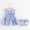 Niedźwiedź Leader Baby Girl Odzież Ustaw Summer Born Baby Odzież Backless Topy i szorty Berbeć Baby Girl Bow Ubrania Outfit 210708