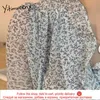 Yitimuceng Camicia con stampa floreale Donna Office Lady Chiffon Top Camicetta moda Manica lunga Albero commestibile Fungo Primavera Estate 210601
