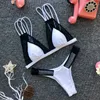 Costumi da bagno da donna Costume da bagno bikini senso femminile spiaggia rete garza fasciatura inchiostro punti stampa costume da bagno all'aperto