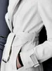 Nerazzurri Spring Runway White Long Leather Trench Coat For Women Sleeve Elegant Xury Fashion Dames Coats Designer 2109028985087