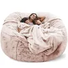 Camp Furniture Giant Beanbag Sofa Cover Big XXL Ingen fylld bönpåse Pouf Ottoman Chair Couch Bed Seat Puff Futon Relax Lounge4297681