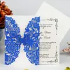 50 PCS Cartões de convite de casamento cortados a laser com borboleta e envelopes Glitter Lace Flora Convites impressos personalizados para Quince9586810
