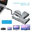 10 in 1 USB Tipi C Hub Yerleştirme İstasyonu USB-C Gigabit Ethernet Bağlantı Noktası HDTV / VGA Ses PD Bilgisayar Hub