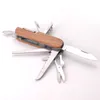 Drewniany uchwyt Wielofunkcyjny Składany Nóż Otwieracz do butelek Brelok Nożyczki Przenośne Narzędzia Campingowe ZCC867