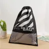 Ordinamento da viaggio Appeso bianco nero Borsa portaoggetti Zaino Tasca per scarpe Pacchetto borse con coulisse impermeabile