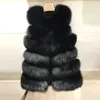 Mode Faux Fur Vest Coat Kvinnor Casual Street Wear Fox Fur Jacka Midja Plus Storlek 3XL Ärmlös Teddy Feamle