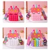 Simpatico unicorno Simple Dimple Messenger Chanms Bag Toys Push Bubble Antristress Children039s Toychain Wallet9591820