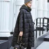 Women Winter Down Jacket 90% White Duck Down Coat Hooded Long Female Parkas Ladies Loose Filled Feather Snow Outwear 210819