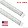 8ft LED مصابيح الإضاءة، 150 واط SMD5730 8ft الصمام متجر ضوء 6500K الباردة الأبيض المزدوج الجانب T8 الشكل مدمجة 8 قدم أضواء أنبوب الصمام، غطاء واضح