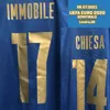 ホームテキスタイル2021 EURファイナルマッチ着用プレイヤーの問題Bonucci Maillot Immobile Chiesa Jorginho Ho Insigne Spinazzola finale matchdetailsサッカーパッチバッジ