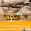 Grillz Dental Grills Gioielli per il corpo Hip Hop Personalità Zanne Denti Oro Sier Rose Grillz Set falsi Vampiro per le donneUomini Drop Del5996502