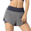 Kvinnors shorts Kvinnor 2 i 1 Running Women Fitness Gym Short Trousers Double Layers Breattable Workout Sport