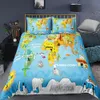 Fanaijia 3D Retro mappa set biancheria da letto queen size mappa del mondo Copripiumino set letto invernale king size set consolatore 210319