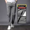 Льдяные шелковые штаны прямые трубки 2021 летние мужские брюки повседневные брюки тонкие тонкие корейские спортивные мужские брюки микро эластичные прямые X0705