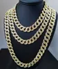 Iced Out Miami Cuban Link Chain Gold Silver Men Hip Hop Necklace Jewelry 16inch 18inch 20inch 22inch 24 tum 28inch 30inch254q