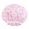 Chapeau de bain imperméable bord en dentelle extensible bonnet de douche épaissi motif de fleurs à pois élastique couverture de cheveux fournitures de salle de bain