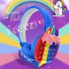 Auricolari Novità Moda Bambini AH806H Auricolari BT V5.0 Cuffie Arcobaleno Cuffie Decompressione Bluetooth Stereo Simpatici giocattoli Fidget Auricolari