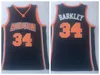 Camisetas de baloncesto para hombre Charles Barkley # 34 Leeds High School Green Vintage College Blue Navy Camisas cosidas