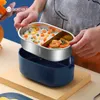 WORTHBUY Chauffage électrique Bento Box Récipient alimentaire en acier inoxydable avec vaisselle plus chaude Boîte à lunch pour Kid School Food Box 210925