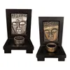 Candle Holders 1 Piece Buddha Face Holder Meditation Statue For Shop